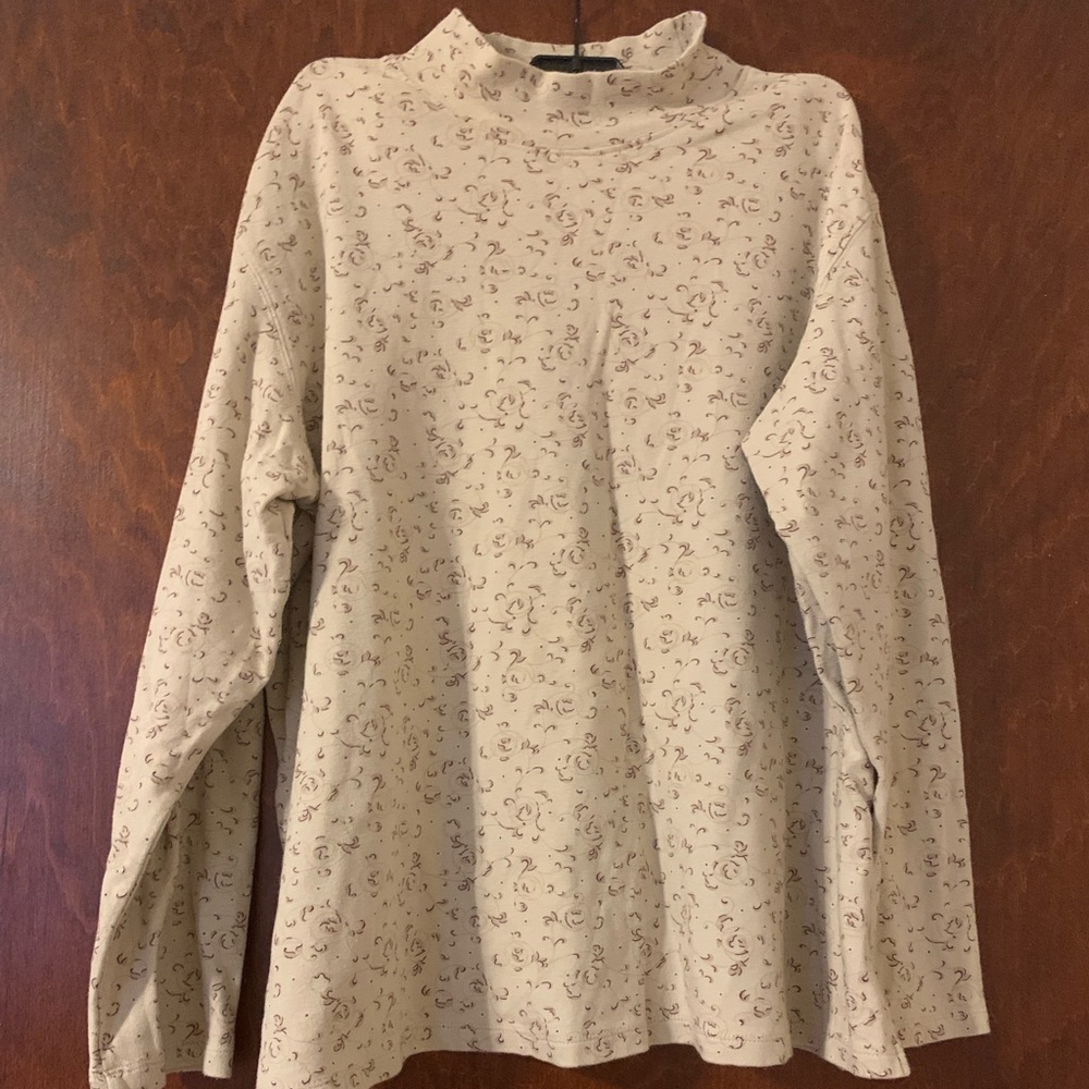 Floral Mockneck Long Sleeve Top